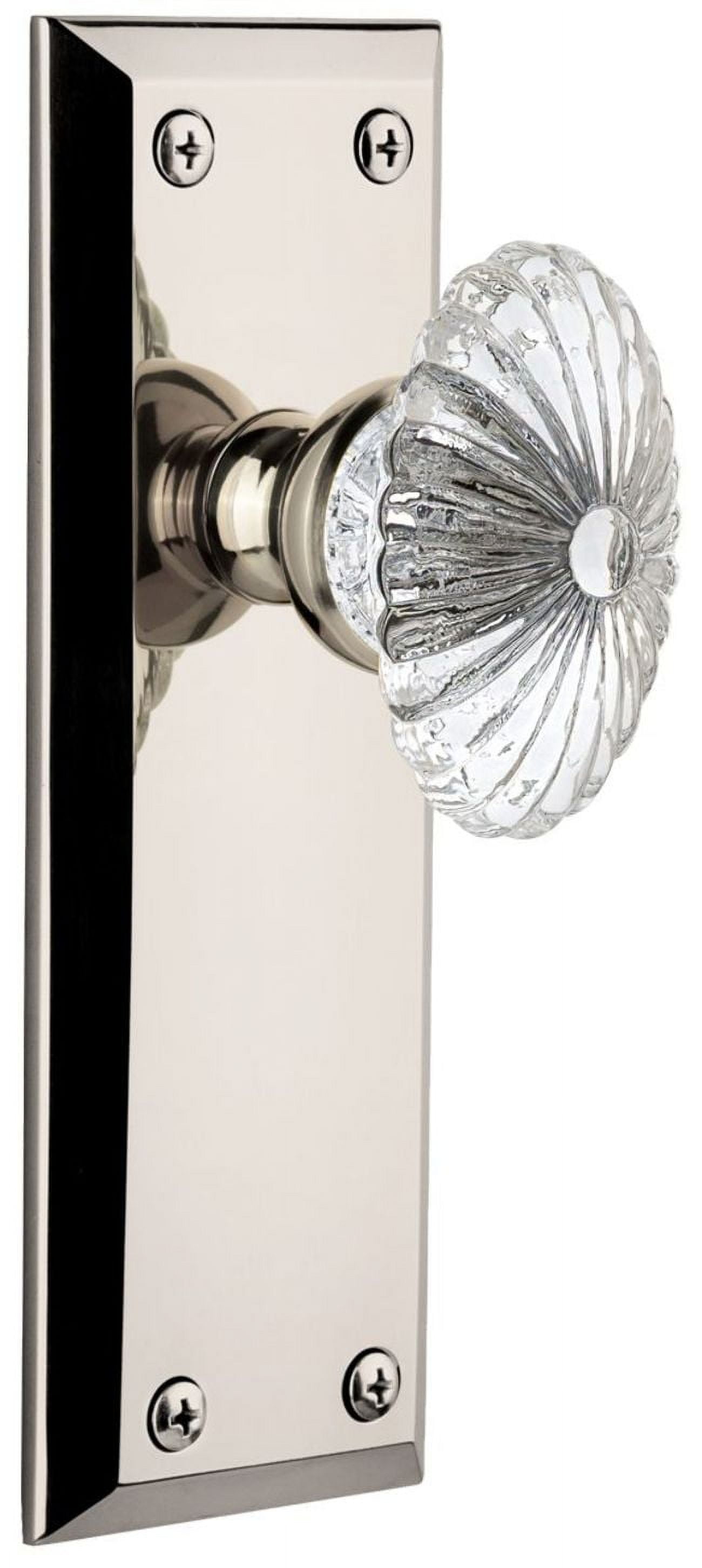Grandeur 800361 Fifth Avenue Solid Brass Rose Privacy Door Knob Set - Nickel