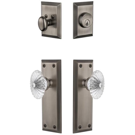 Grandeur 817857 Fifth Avenue Solid Brass Single Cylinder Keyed Entry Knobset And Deadbolt