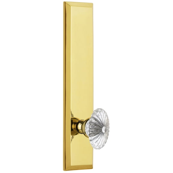 Grandeur 837544 Fifth Avenue Solid Brass Rose Left Handed Tall Plate Privacy Door Knob Set