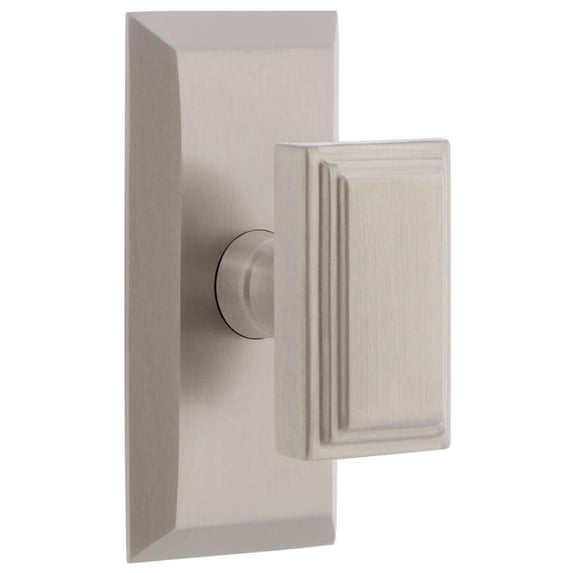 Grandeur 859323 Carre Solid Brass Privacy Door Knob Set - Nickel