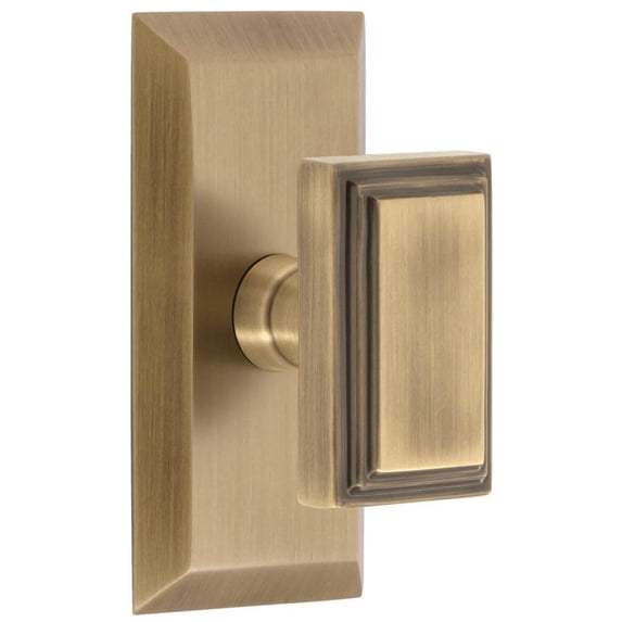 Grandeur 859678 Carre Solid Brass Non-Turning One-Sided Dummy Door Knob - Brass