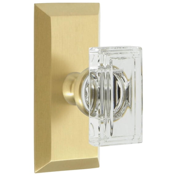 Grandeur Favccr_Sp_Sd_Na_Cs Carre Crystal Solid Brass Non-Turning One-Sided Dummy Door