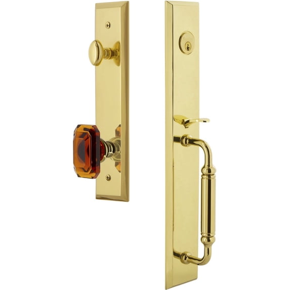 Grandeur Favcgrbca_Esetd_Na Fifth Avenue Solid Brass Rose Dummy "C" Grip Handleset - Brass