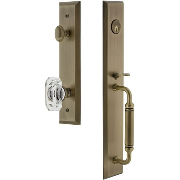 Grandeur Favcgrbcc_Esetd_Na Fifth Avenue Solid Brass Rose Dummy "C" Grip Handleset - Brass
