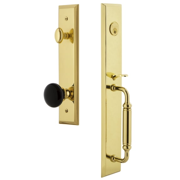 Grandeur 854424 Fifth Avenue Solid Brass Rose Keyed Entry Single Cylinder Full Plate 'C'