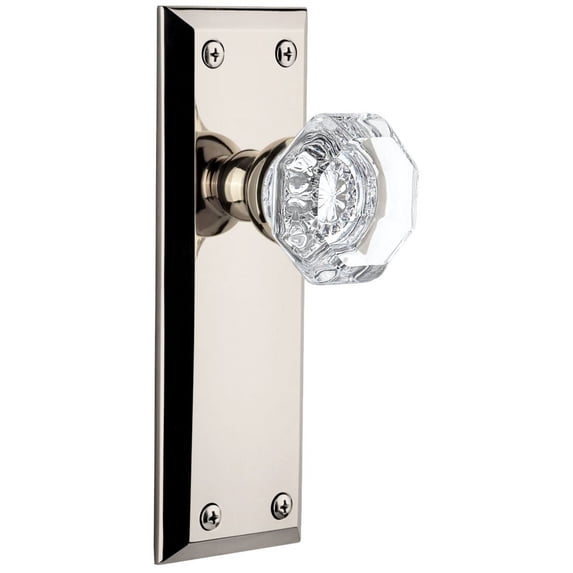 Grandeur 800274 Fifth Avenue Solid Brass Rose Dummy Door Knob Set - Nickel