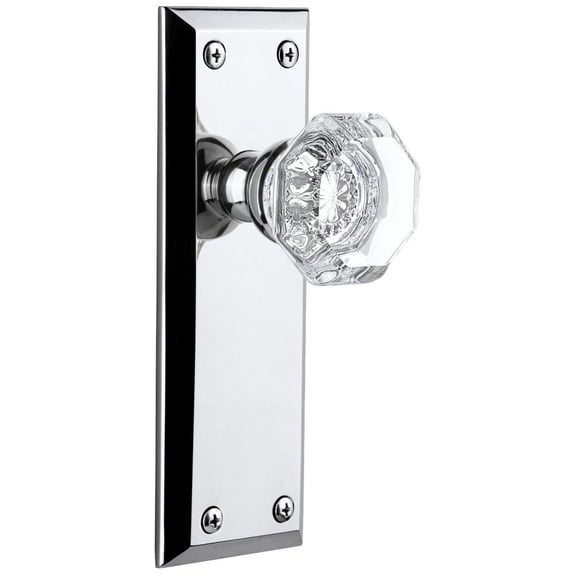 Grandeur Favchm_Prv_238 Vintage Antique Privacy Door Knob Set - Chrome