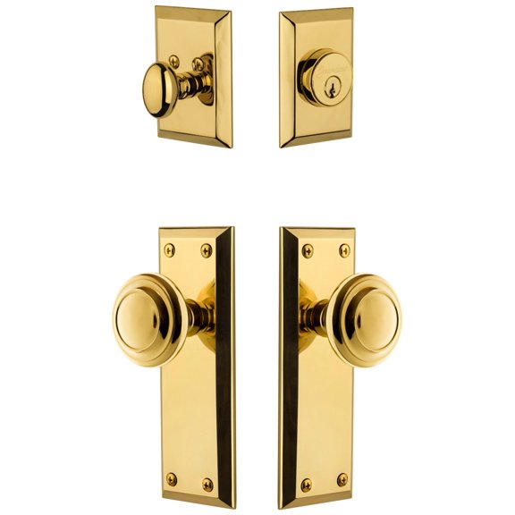 Grandeur Favcir_Sp_Eset_234 Fifth Avenue Solid Brass Single Cylinder Keyed Entry Knobset
