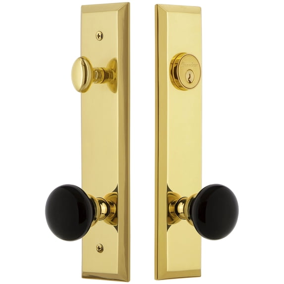 Grandeur 854233 Fifth Avenue Solid Brass Rose Tall Plate Single Cylinder Keyed Entry Door