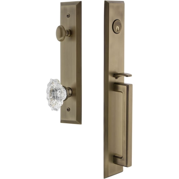 Grandeur 845748 Fifth Avenue Solid Brass Rose Keyed Entry Single Cylinder "D" Grip