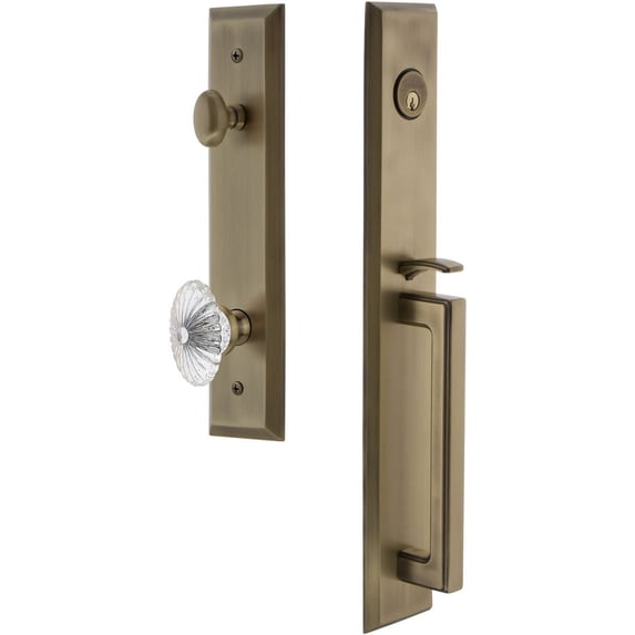 Grandeur 845929 Fifth Avenue Solid Brass Rose Keyed Entry Single Cylinder "D" Grip