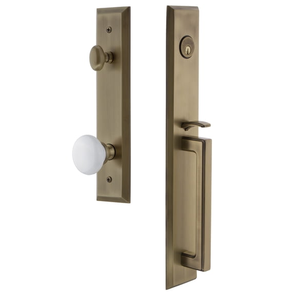 Grandeur 849562 Fifth Avenue Solid Brass Rose Dummy Full Plate "D" Grip Handleset - Brass