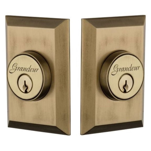 Grandeur Favfav_Dblcyl_234 Fifth Avenue Solid Brass Keyed Entry Double Cylinder Deadbolt -