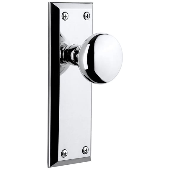 Grandeur Favfav_Prv_238 Fifth Avenue Solid Brass Privacy Door Knob Set - Chrome