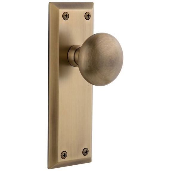 Grandeur 822339 Fifth Avenue Solid Brass Passage Door Knob Set - Brass
