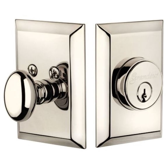 Grandeur 800447 Fifth Avenue Solid Brass Keyed Entry Single Cylinder Deadbolt - Nickel