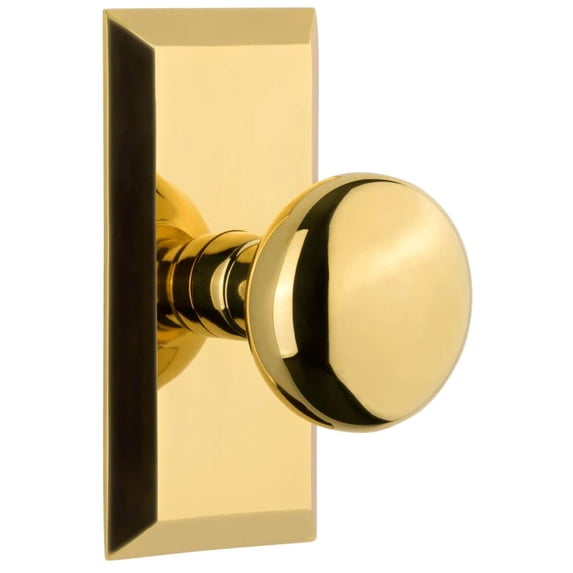 Grandeur 859414 Fifth Avenue Solid Brass Privacy Door Knob Set - Brass