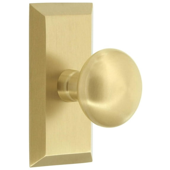 Grandeur Favfav_Sp_Prv_238_Cs Fifth Avenue Solid Brass Privacy Door Knob Set - Brass