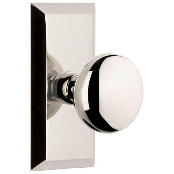 Grandeur Favfav_Sp_Sd_Na_Cs Fifth Avenue Solid Brass Non-Turning One-Sided Dummy Door Knob