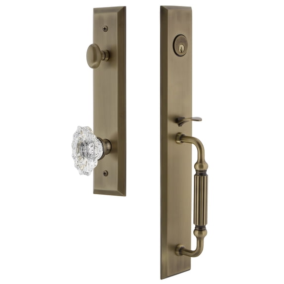 Grandeur 845753 Fifth Avenue Solid Brass Rose Keyed Entry Single Cylinder Full Plate "F"