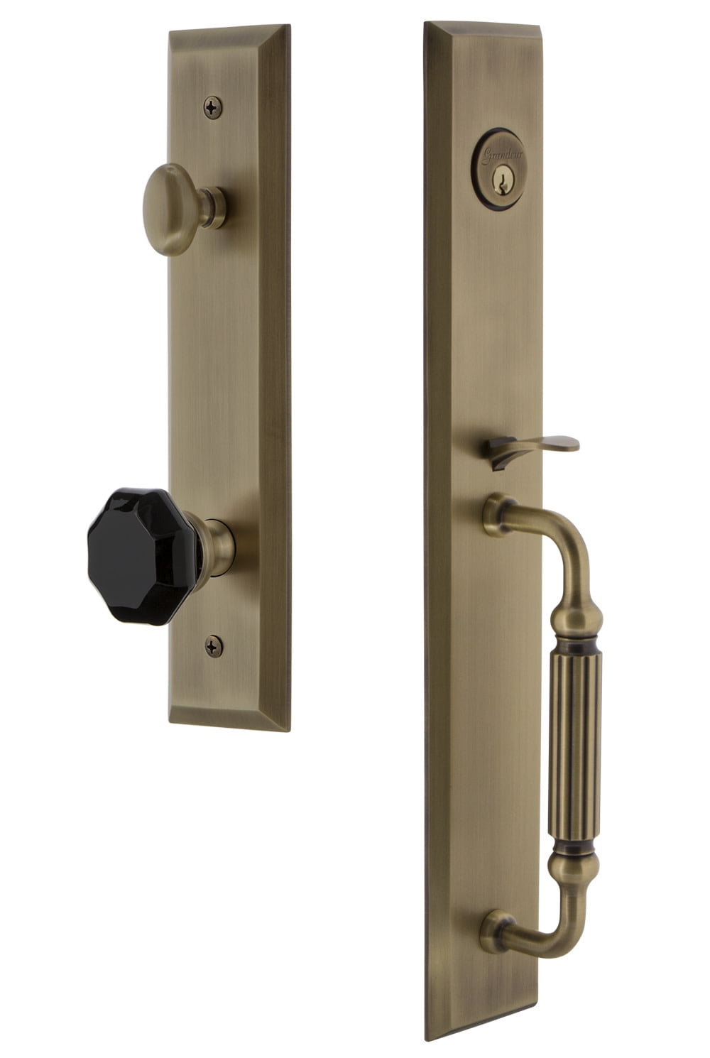 Grandeur Favfgrlyo_Esetd_Na Fifth Avenue Solid Brass Rose Dummy Full Plate 'F' Grip
