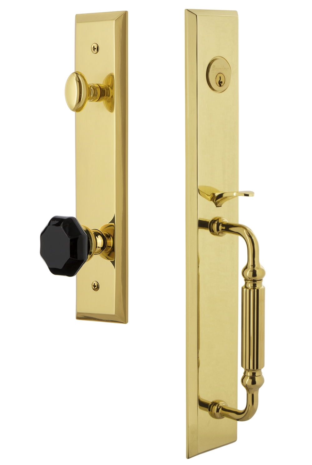 Grandeur Favfgrlyo_Esetd_Na Fifth Avenue Solid Brass Rose Dummy Full Plate 'F' Grip