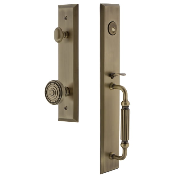 Grandeur Favfgrsol_Esetd_Na Fifth Avenue Solid Brass Rose Dummy Full Plate "F" Grip
