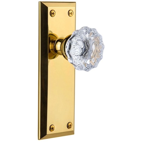 Grandeur Favfon_Prv_234 Fifth Avenue Solid Brass Rose Privacy Door Knob Set - Brass