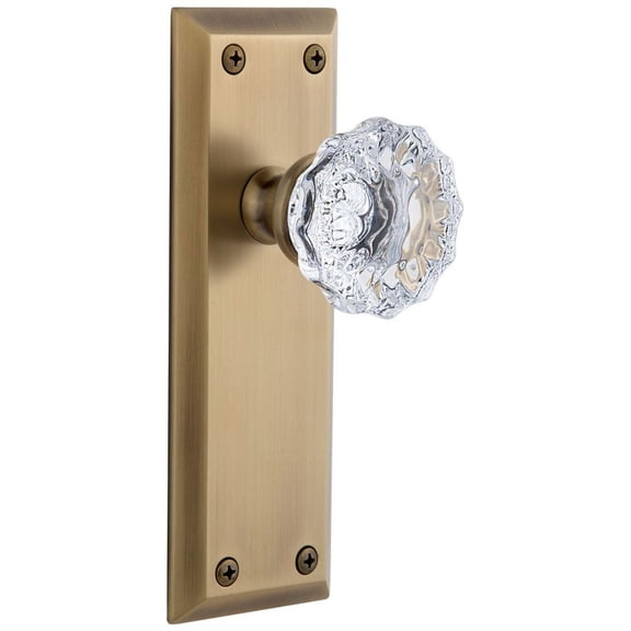 Grandeur Favfon_Prv_238 Fifth Avenue Solid Brass Rose Privacy Door Knob Set - Brass