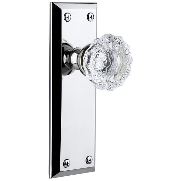 Grandeur 821329 Fifth Avenue Solid Brass Rose Privacy Door Knob Set - Chrome