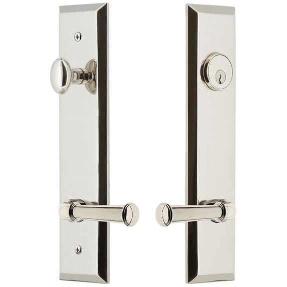 Grandeur 841611 Fifth Avenue Solid Brass Tall Plate Single Cylinder Keyed Entry Set -