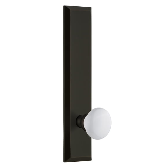 Grandeur 815497 Fifth Avenue Solid Brass Tall Plate Right Handed Privacy Door Knob Set -