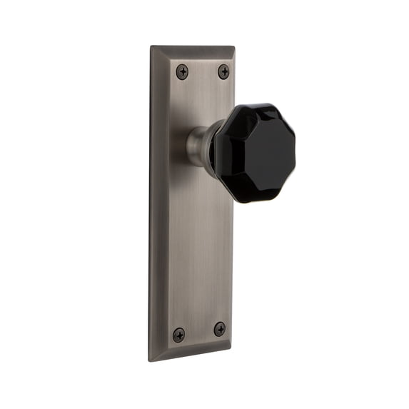Grandeur Favlyo_Prv_238 Fifth Avenue Solid Brass Rose Privacy Door Knob Set - Grey
