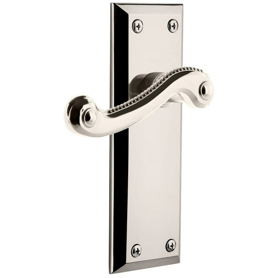 Grandeur Favnew_Dd_Na Fifth Avenue Solid Brass Rose Dummy Door Lever Set - Nickel