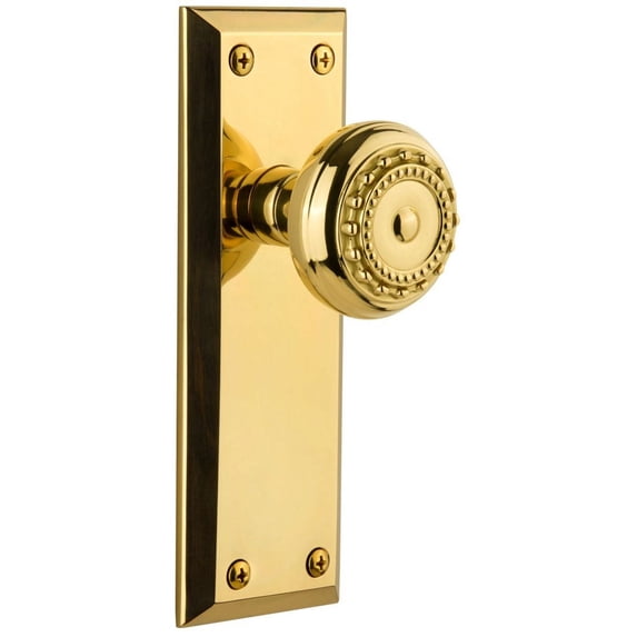 Grandeur 801303 Fifth Avenue Solid Brass Rose Privacy Door Knob Set - Brass