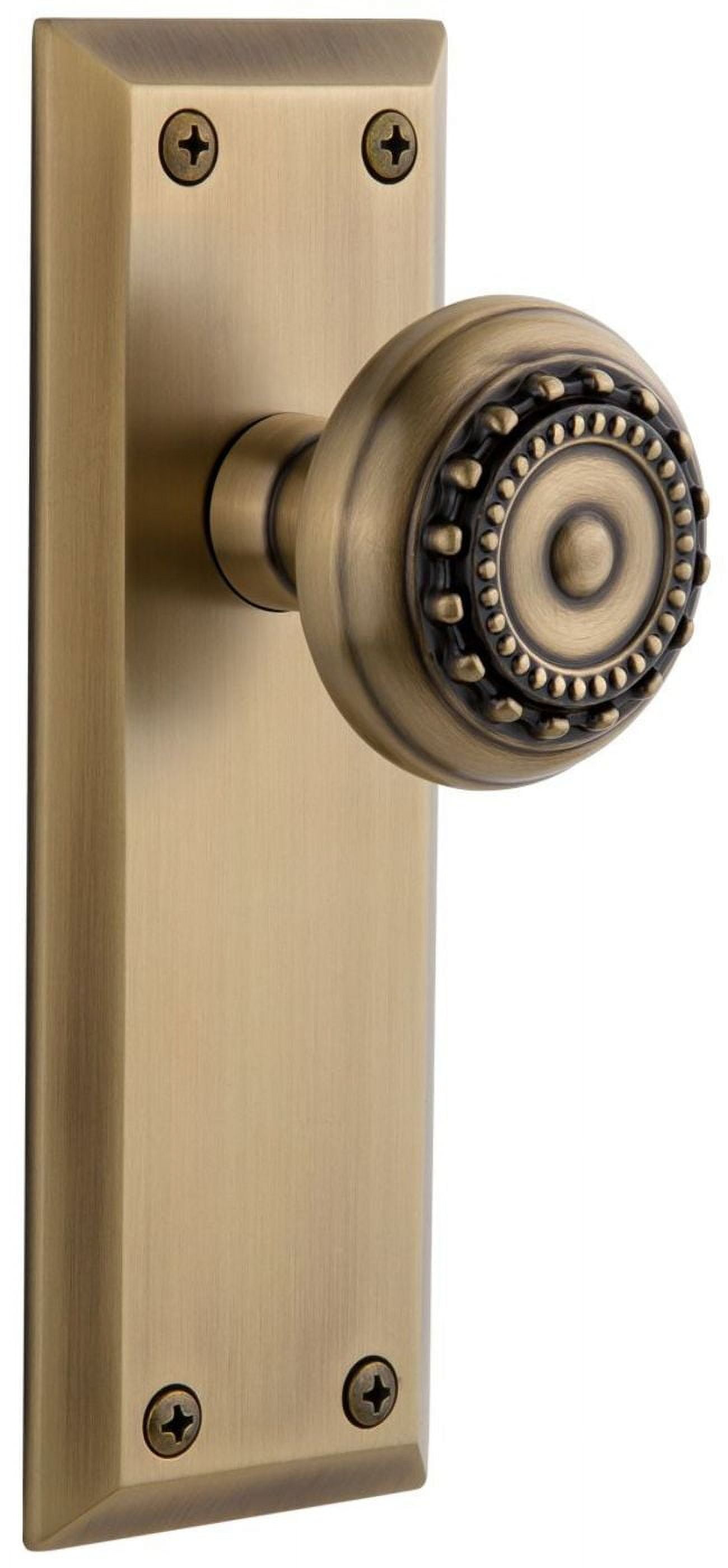 Grandeur Parthenon Door Knob with Fifth Avenue Plate