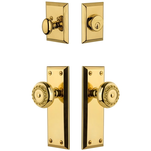 Grandeur Favpar_Sp_Eset_234 Fifth Avenue Solid Brass Single Cylinder Keyed Entry Knobset