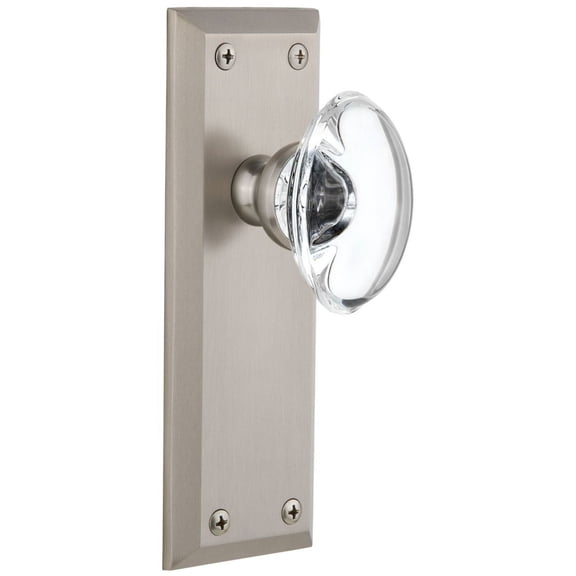 Grandeur Provence Crystal Door Knob with Fifth Avenue Plate