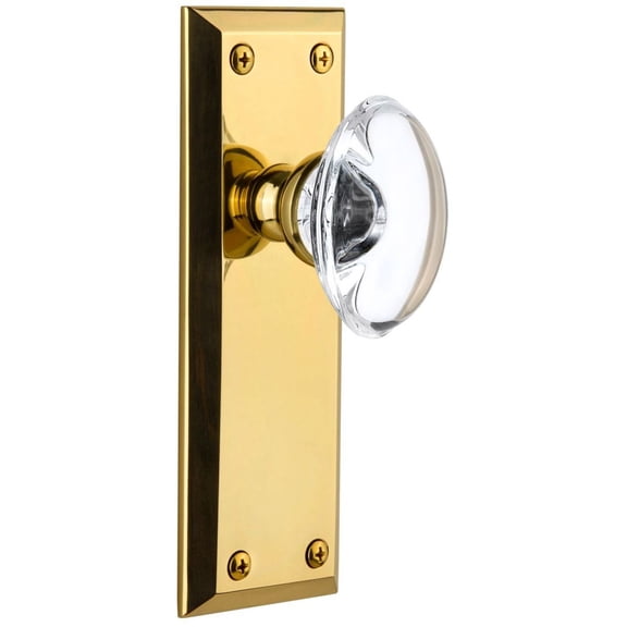 Grandeur 812662 Fifth Avenue Solid Brass Rose Passage Door Knob Set - Brass