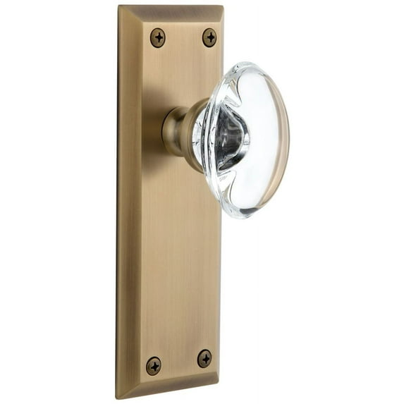Grandeur Favpro_Psg_234 Fifth Avenue Solid Brass Rose Passage Door Knob Set - Brass