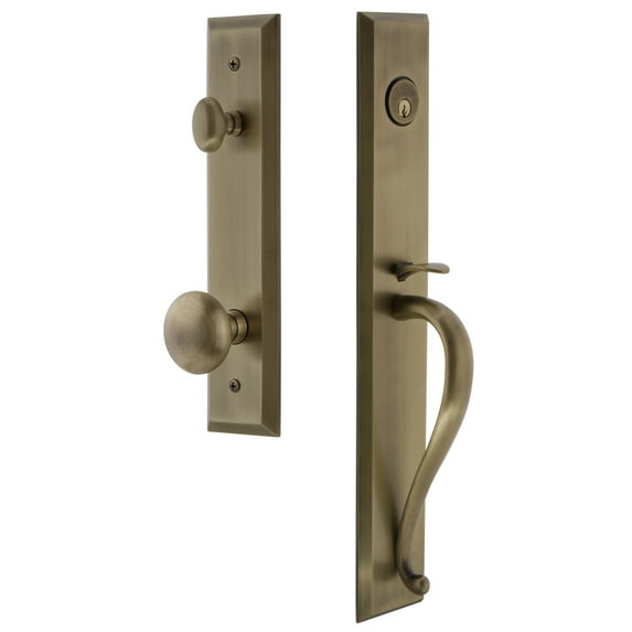 Grandeur Favsgrfav_Eset_238 Fifth Avenue Solid Brass Rose Keyed Entry Single Cylinder Full