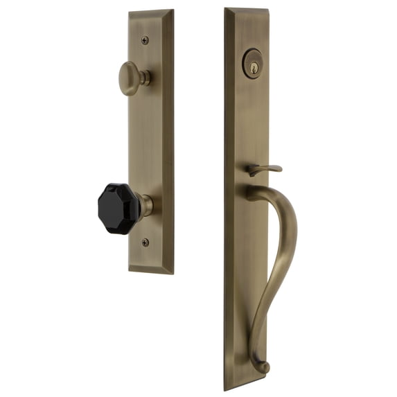 Grandeur 5th Avenue Single Cylinder Handleset with S Grip and Lyon Knob