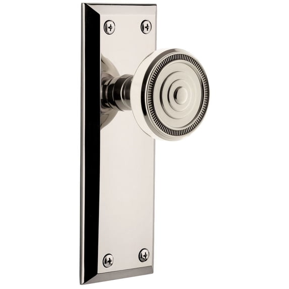 Grandeur Soleil Door Knob with Fifth Avenue Plate