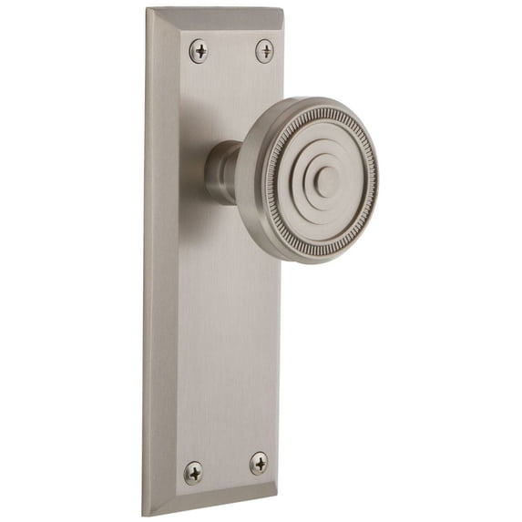Grandeur 807975 Fifth Avenue Solid Brass Rose Passage Door Knob Set - Nickel