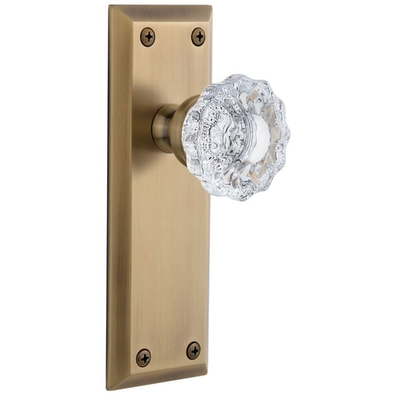Grandeur 812690 Fifth Avenue Solid Brass Rose Passage Door Knob Set - Brass