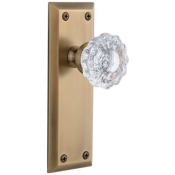 Grandeur 812690 Fifth Avenue Solid Brass Rose Passage Door Knob Set - Brass