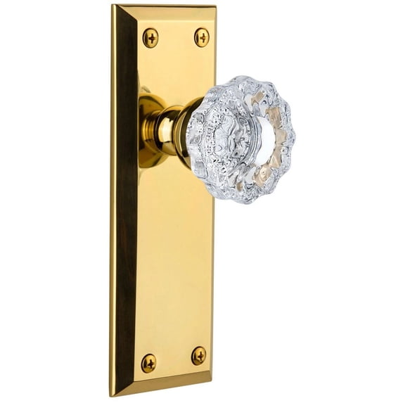 Grandeur Versailles Crystal Door Knob with Fifth Avenue Plate