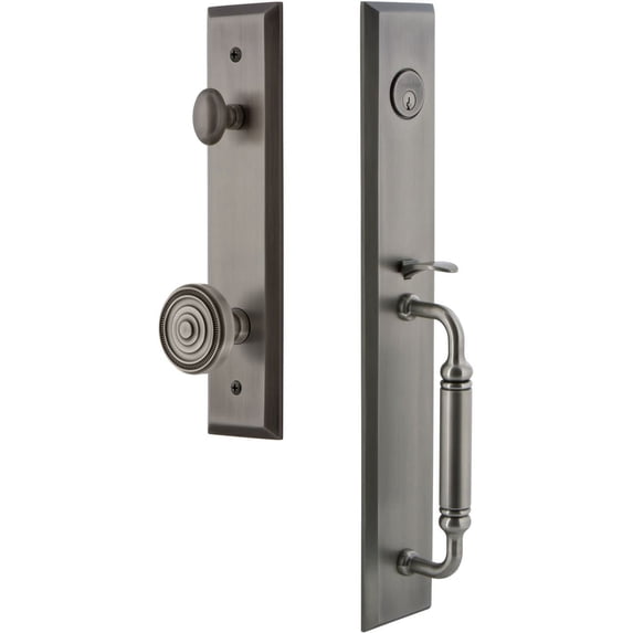 Grandeur 849615 Fifth Avenue Solid Brass Rose Dummy "C" Grip Handleset - Grey
