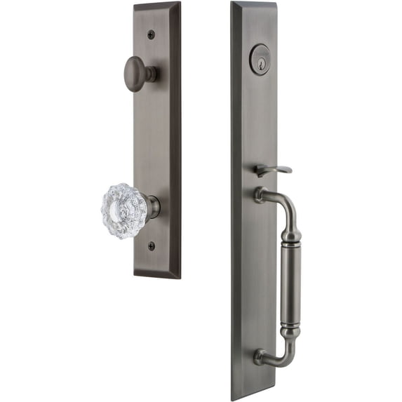 Grandeur Fifth Avenue C Grip Single Cylinder Handleset with Versailles Interior Knob