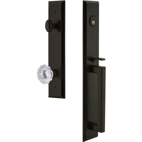 Grandeur 846216 Fifth Avenue Solid Brass Rose Keyed Entry Single Cylinder "D" Grip